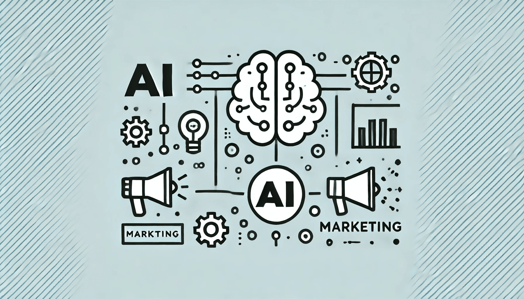 abstract image of a brain, ai, computers, blue